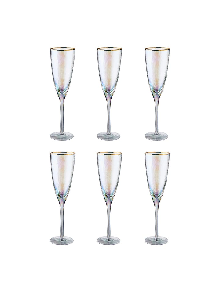 Butlers Champagnerflöte SMERALDA 6er-Set in Durchsichtig