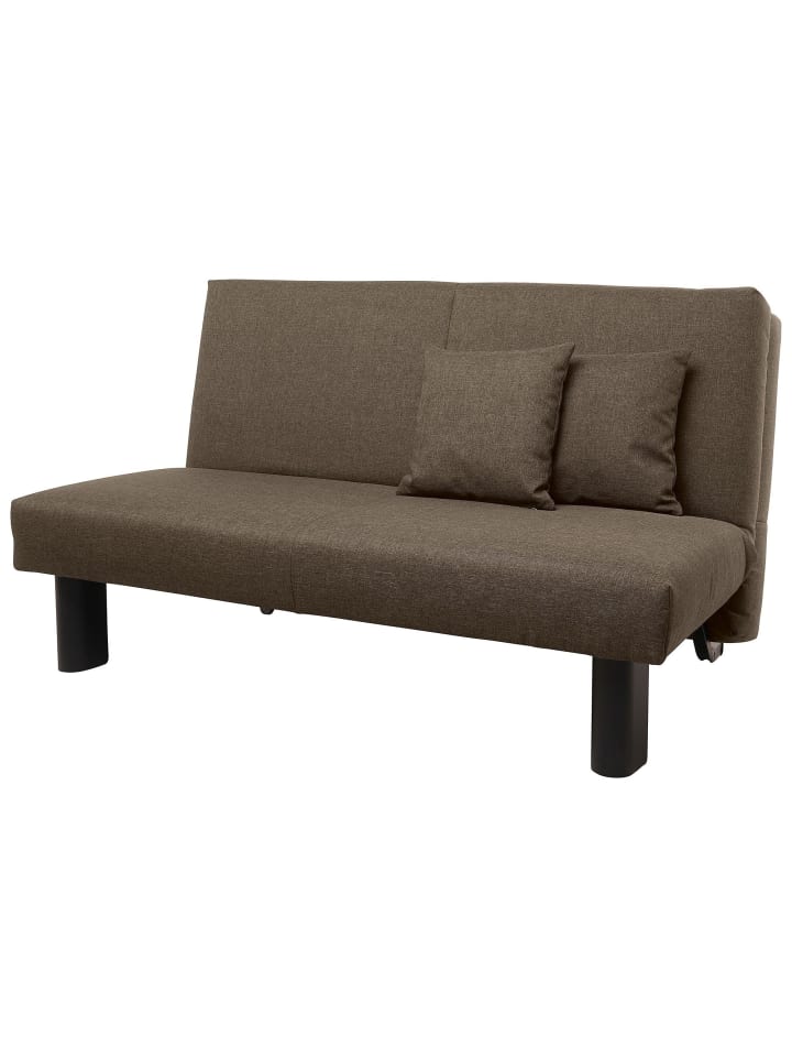 FALTSOFA Kalomira Bezug Flachgewebe Metall schwarz / sahara