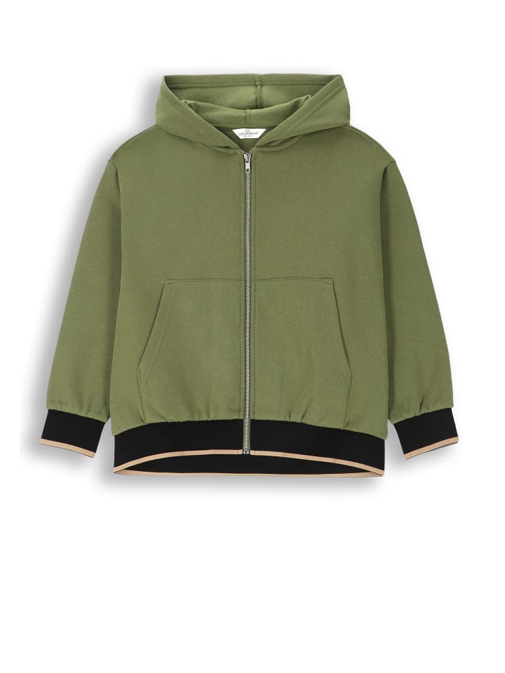 Sweatshirt mit Reißverschluss in grün