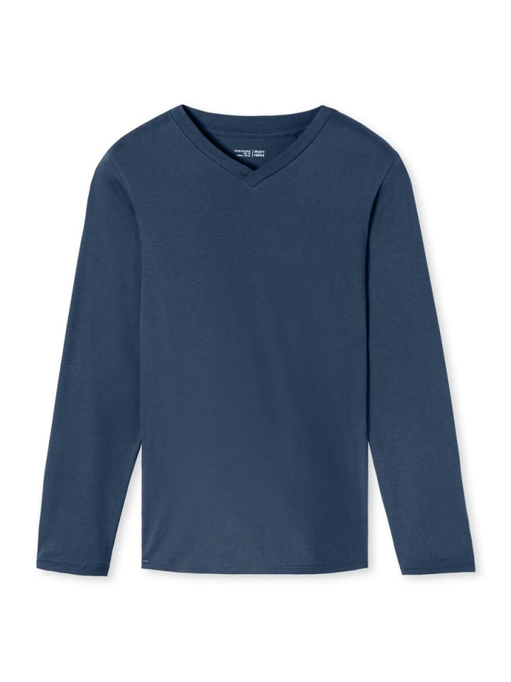 Langarmshirt V-Ausschnitt in Royal