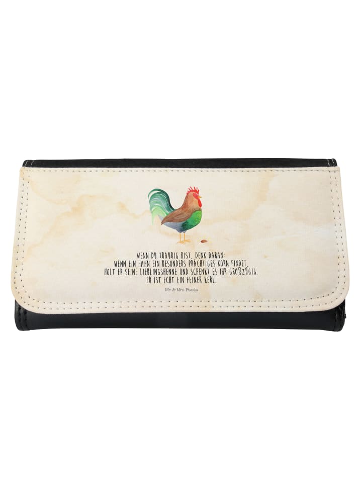 Wallet Hahn Korn mit Spruch in Vintage