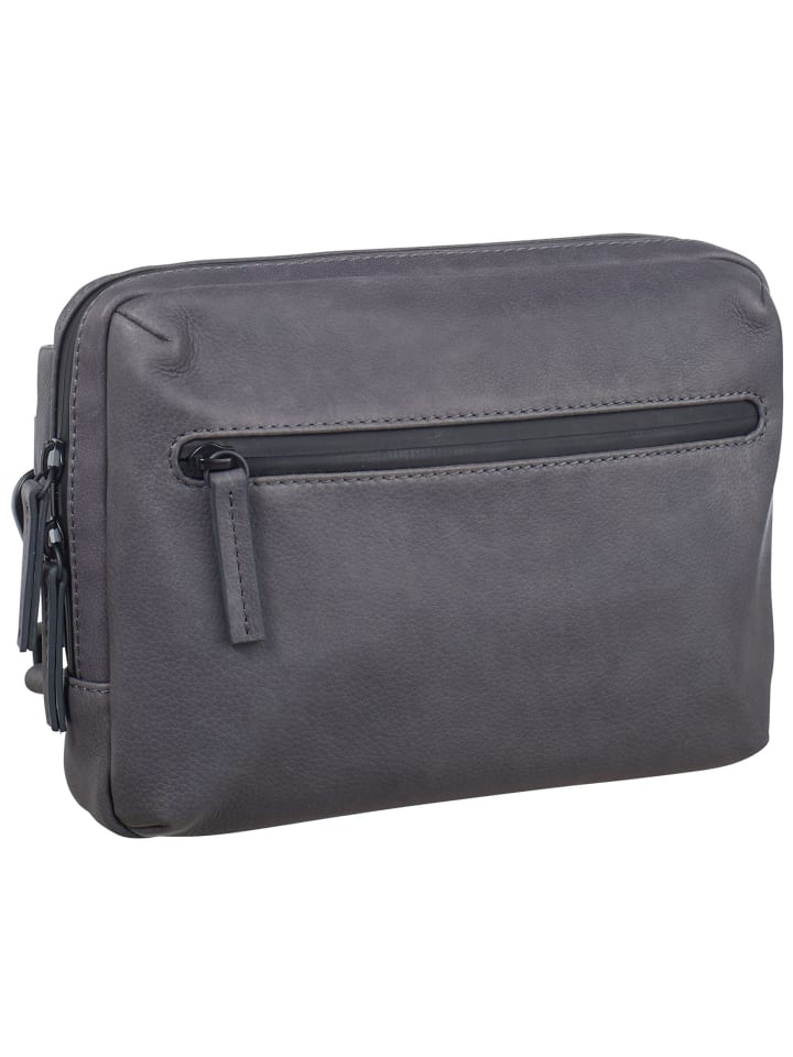 Den Haag Gürteltasche Leder 22 cm grau