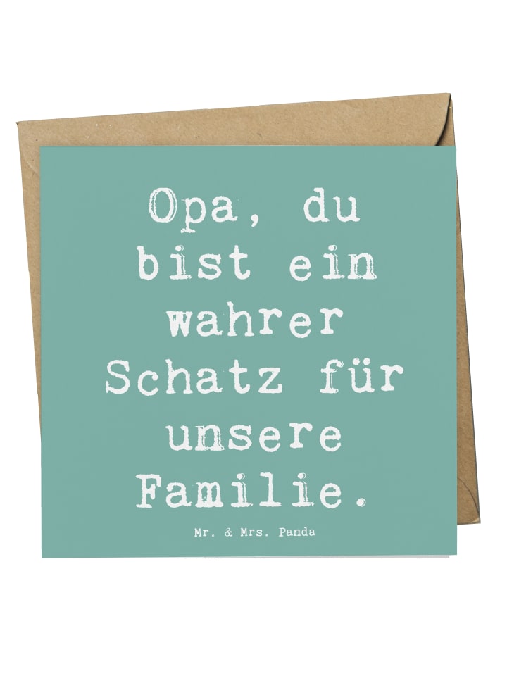Faltkarte Spruch Opa Schatz mit Spruch in Meeresbrise
