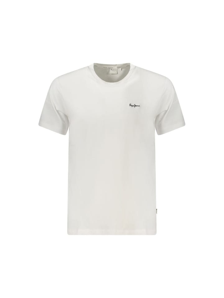 Weiß Baumwolle Herren T-Shirt