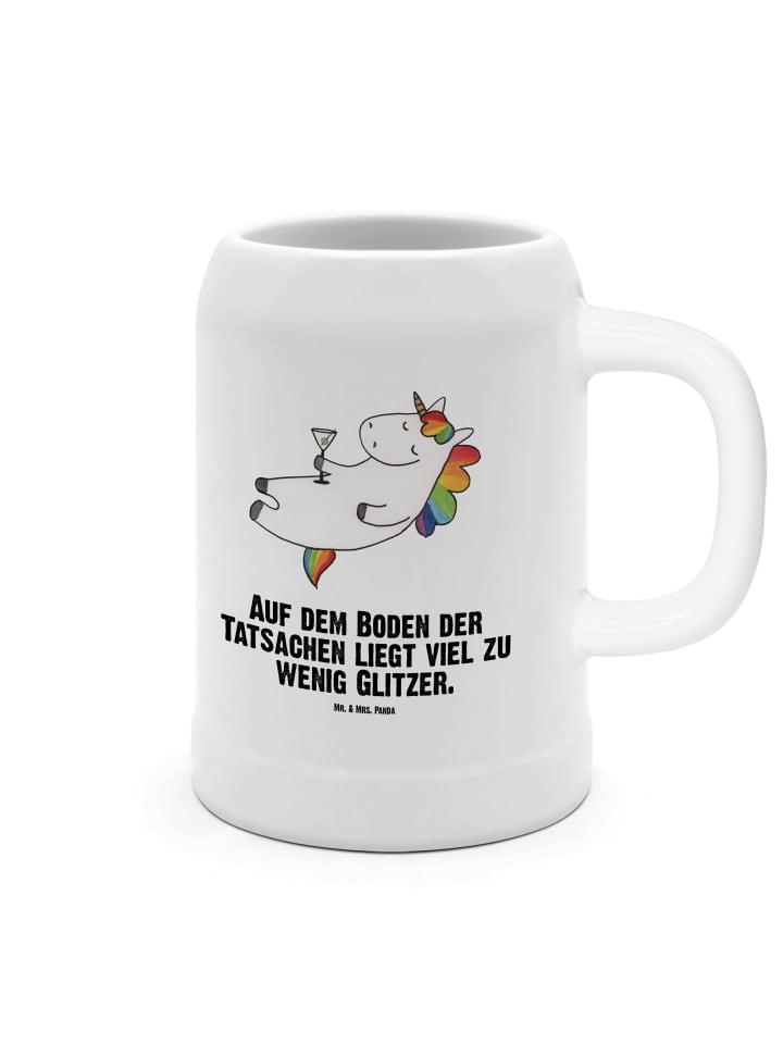 Krug Einhorn Blümchentail mit Spruch in Weiß