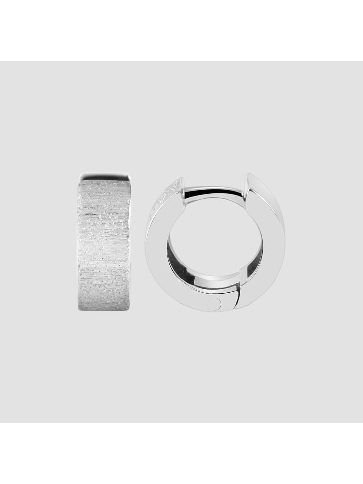 Damen Ohrringe – Klappcreole aus 925 Silber in silber