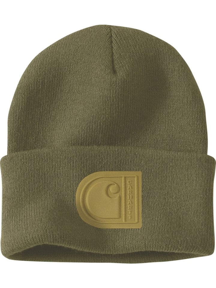 Mütze "Knit Cuffed C Patch Beanie" in Grün