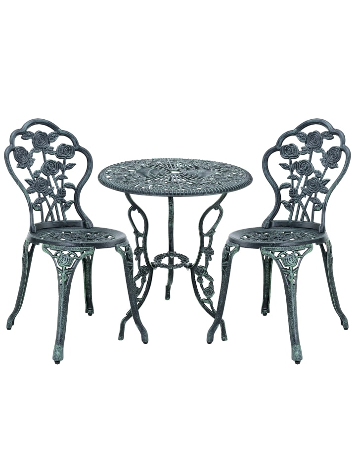 Gußeisen Bistro-Set Wakefield in Grün (D)59cm (H)62cm