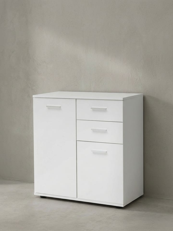 Kommode | Weiß, 71x78x35.5cm, Türen, Schubladen