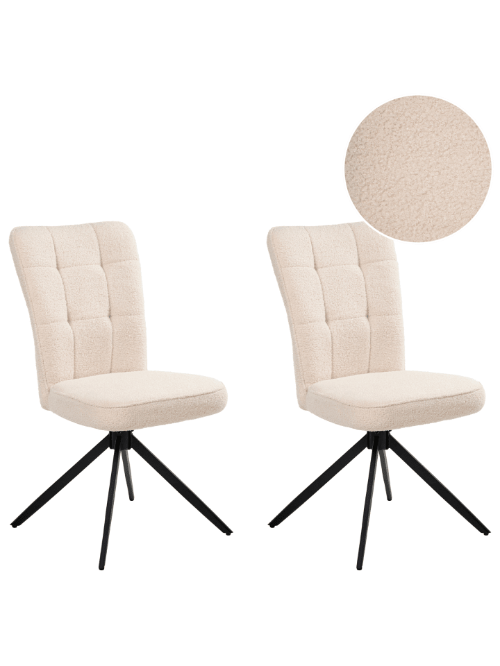 2er-Set Esszimmerstuhl RYAN in Beige/Schwarz