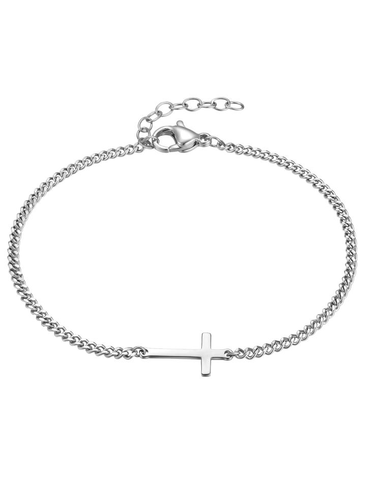 Armband Kreuz aus Edelstahl in silber