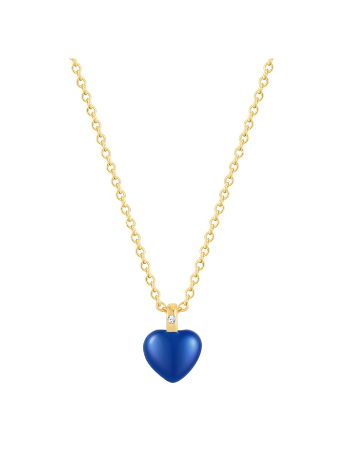 Halskette Herz aus Sterling Silber mit Lab Grown Diamond in gelbgold