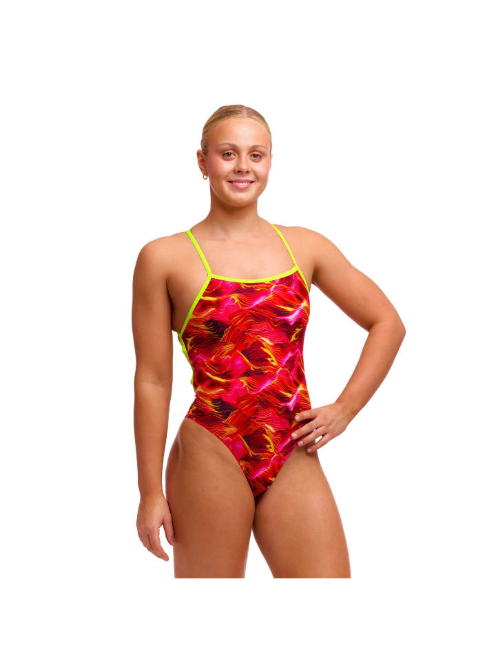 Saucy Sonar Schwimmanzug blickdicht und hoher Beinausschnitt in rot