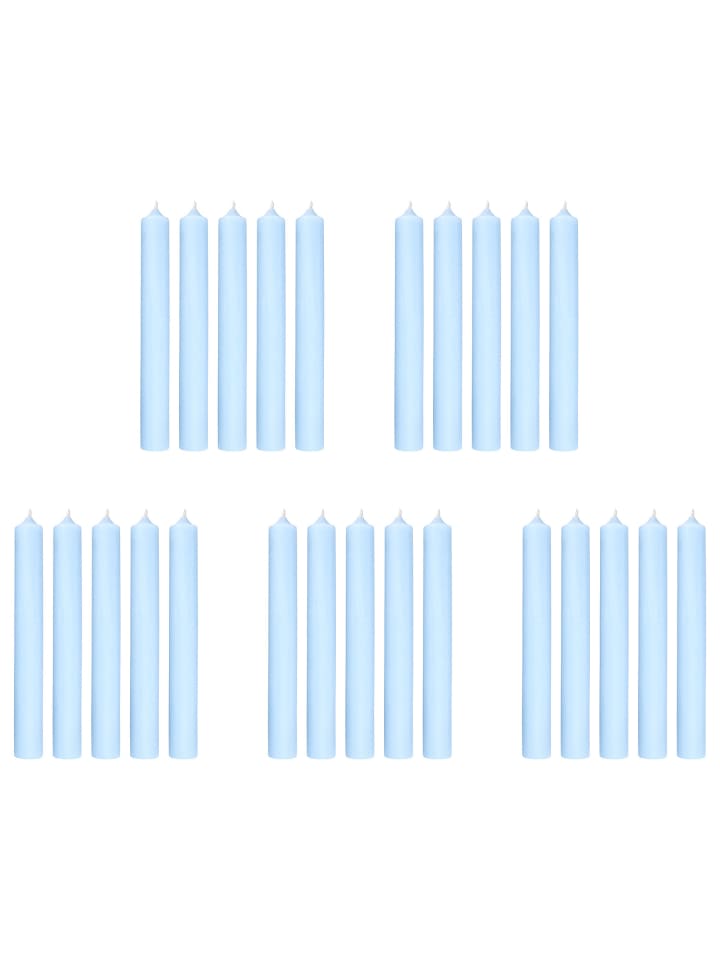 Butlers Stabkerze RAINBOW 25er-Set in Hellblau