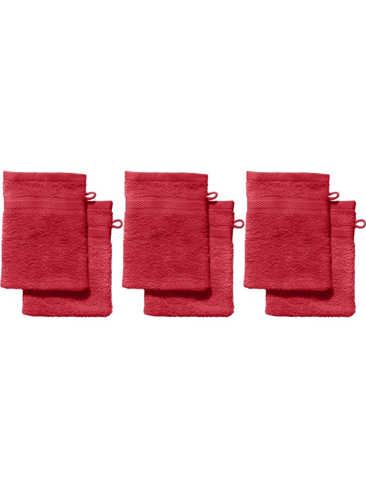 Frottier Waschhandschuh 6er-Pack Chicago in rot