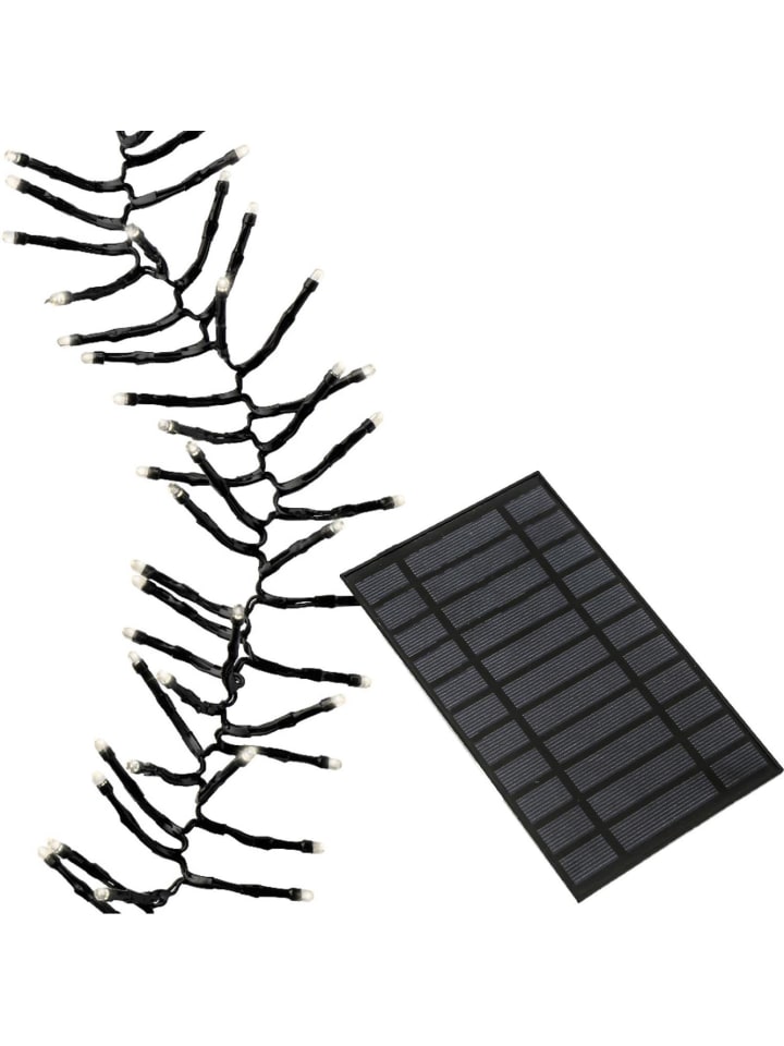 LED Solar Büschel Lichterkette Cluster 1512LED L: 14m in schwarz