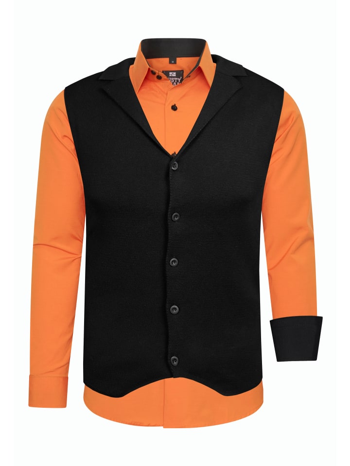 Hemd mit Weste in Orange