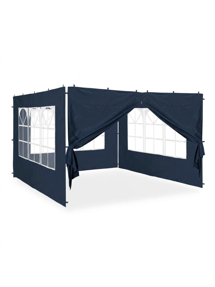 4x Pavillon Seitenwand in Blau - (B)300 x (H)200 cm