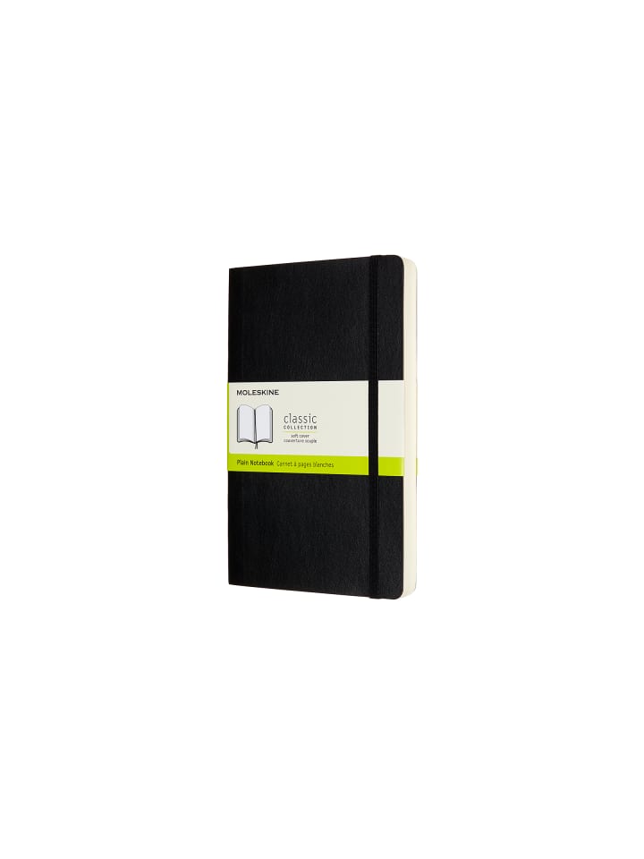 Notizbuch mit weichem Einband, Blanko  "Classic Expanded" in Schwarz