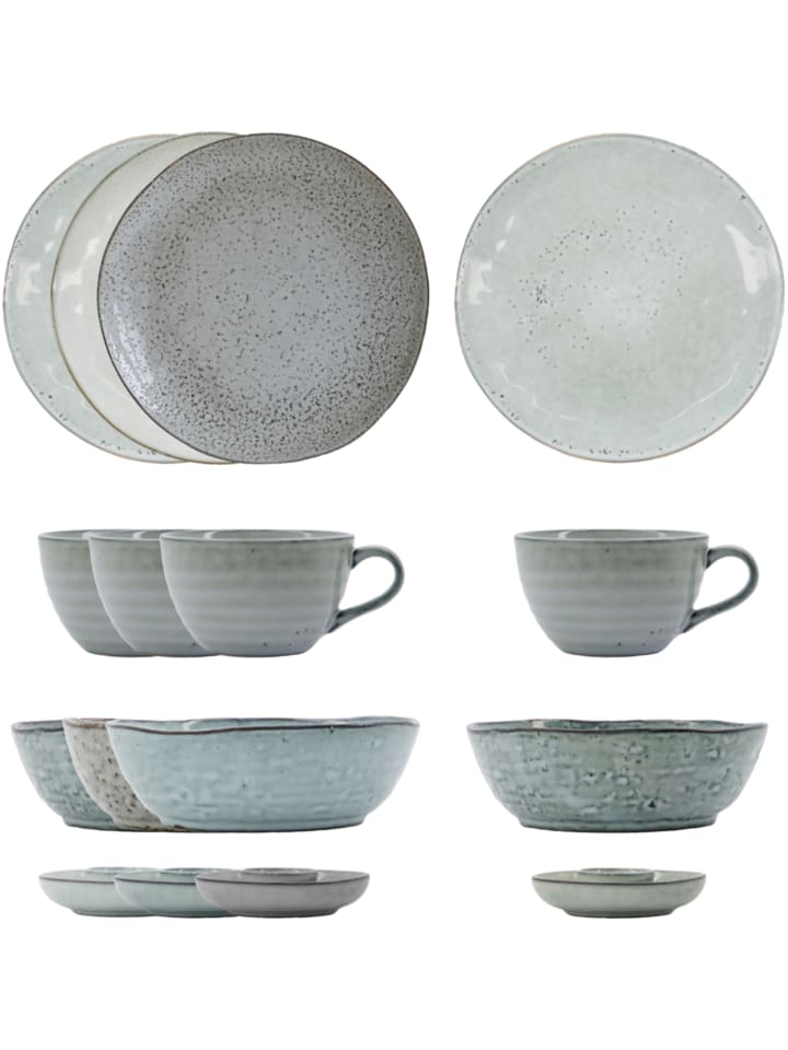 Brunch Kit aus Geschirr-Set Rustic in grau