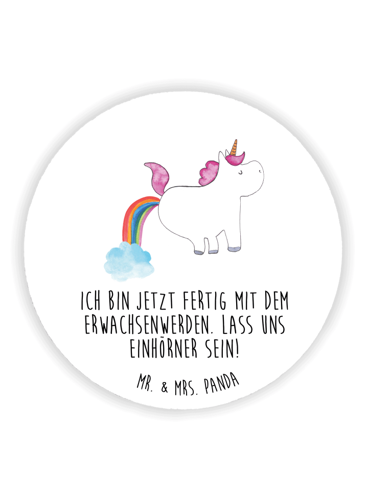 Magnet Einhorn Pupsen mit Spruch in Weiß