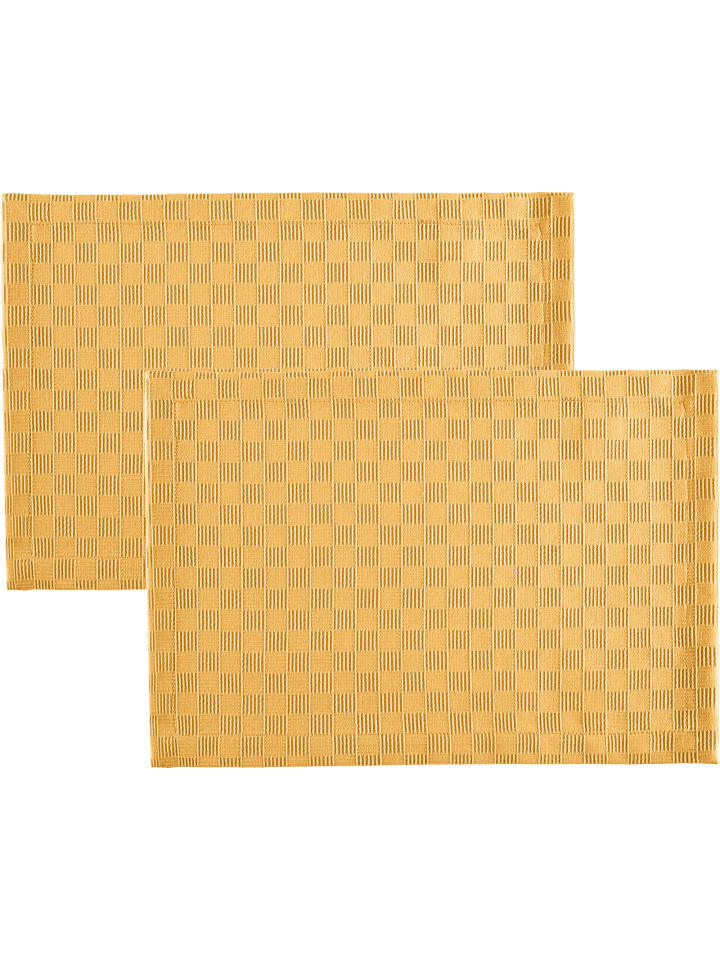 Jacquard, Baumwollmischung Tischset 2er-Pack Paderborn in mango