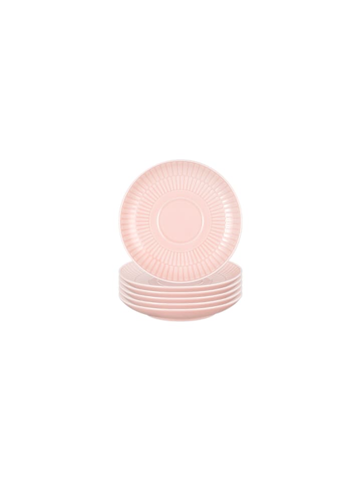 6er Set Kombi-Untertassen Amina in Rosé ø 12 cm