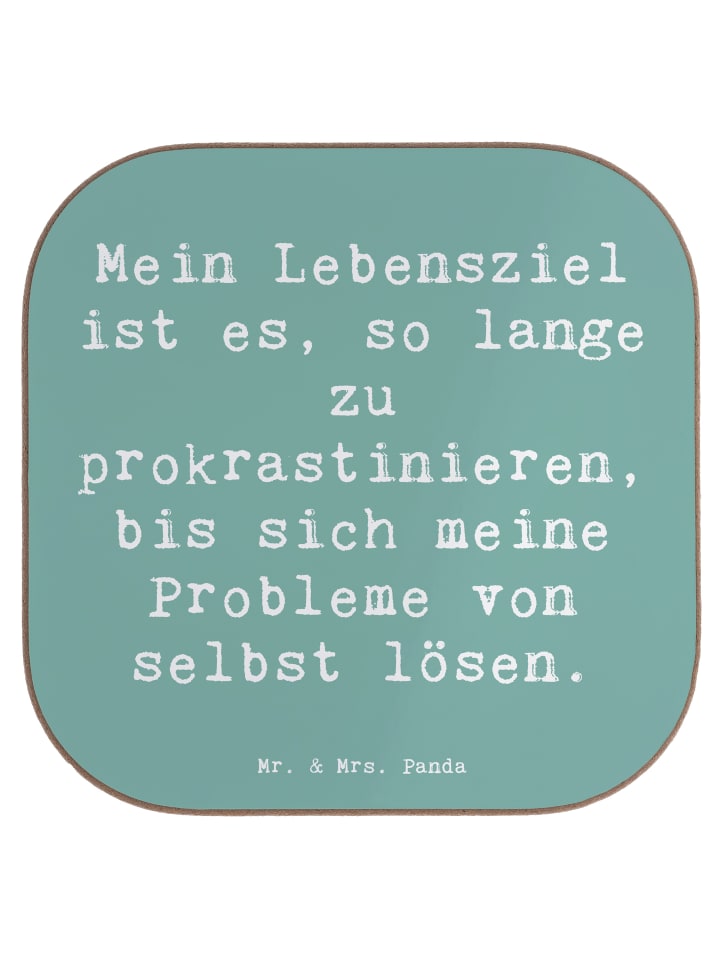 Bierdeckel Spruch Lebensziele Prokrastination m... in Meeresbrise