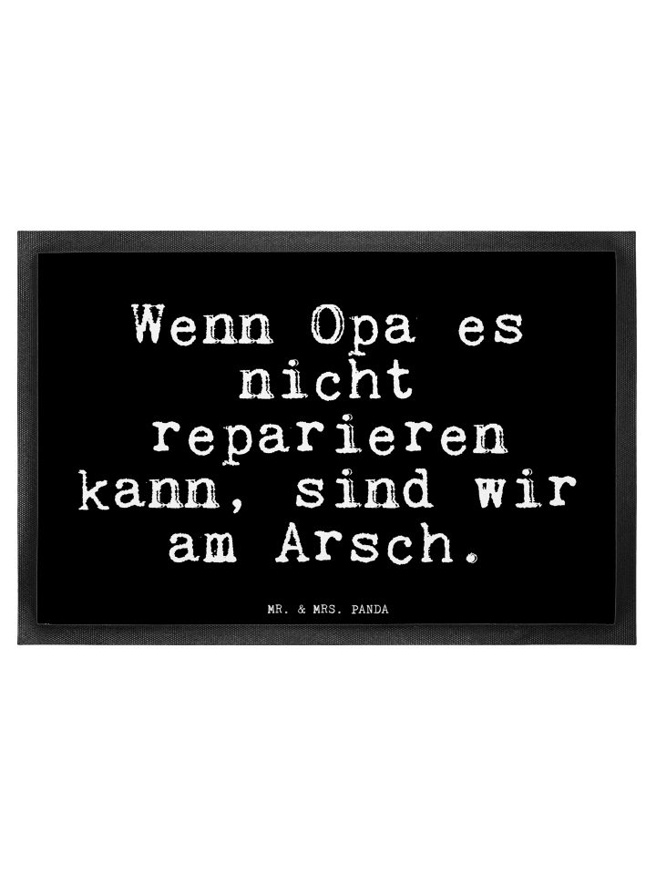 Fußmatte Wenn Opa es nicht... mit Spruch in Schwarz