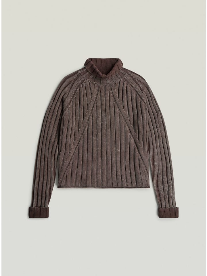 Washed Loose Turtle Knit deep brown gd
