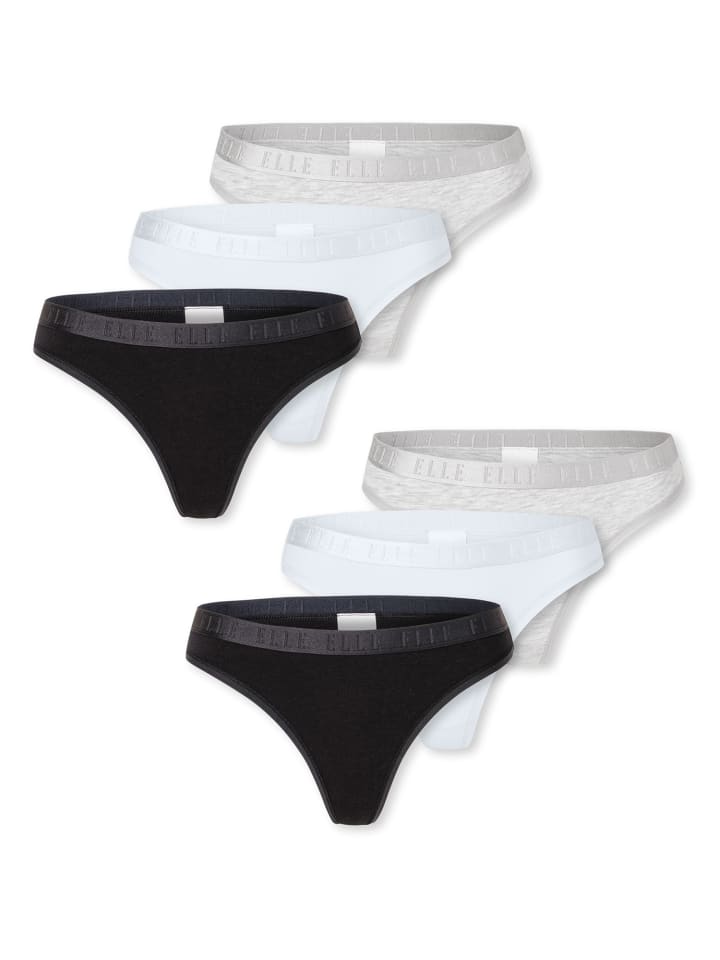 Tanga Thong - ELLE SUPER SOFT in schwarz, grau, weiß