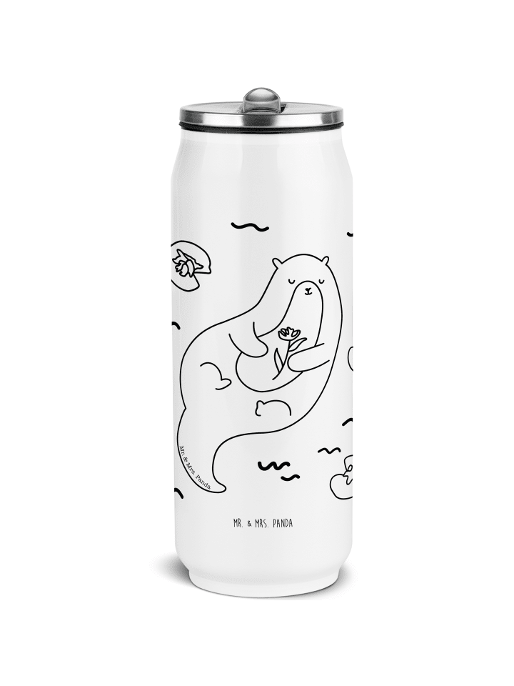 Thermosbecher Otter Seerose ohne Spruch in Weiß