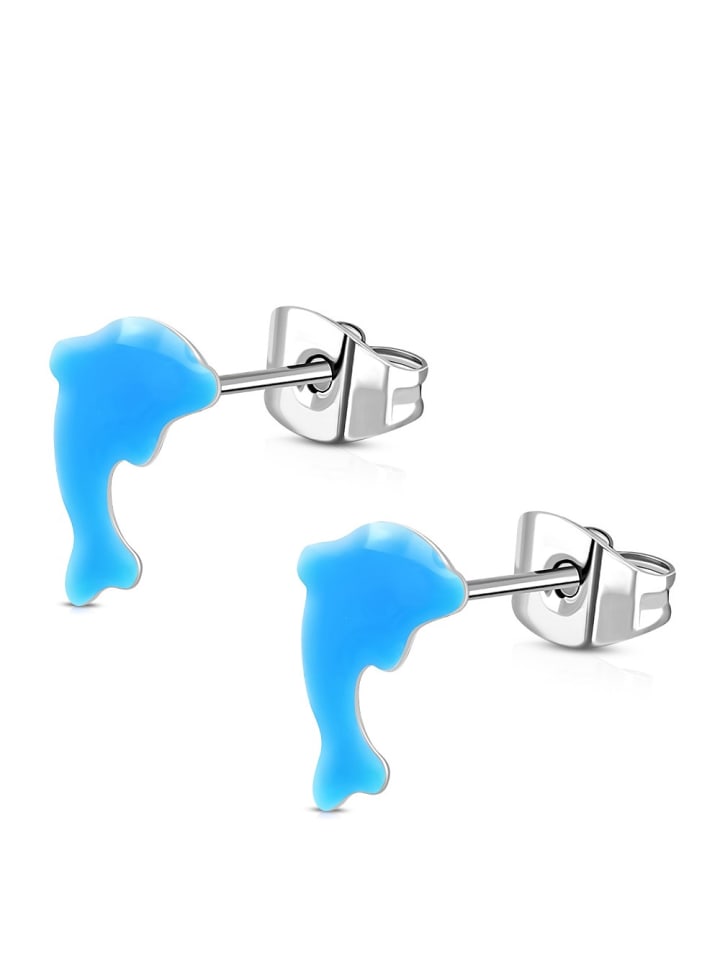 Kinder-Ohrstecker in Neonblau