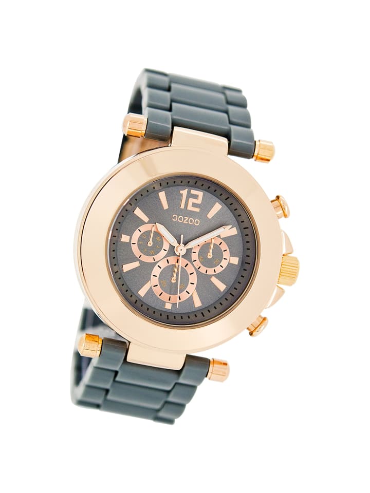 Analog-Armbanduhr Oozoo Vintage Series grau groß (ca. 40mm)