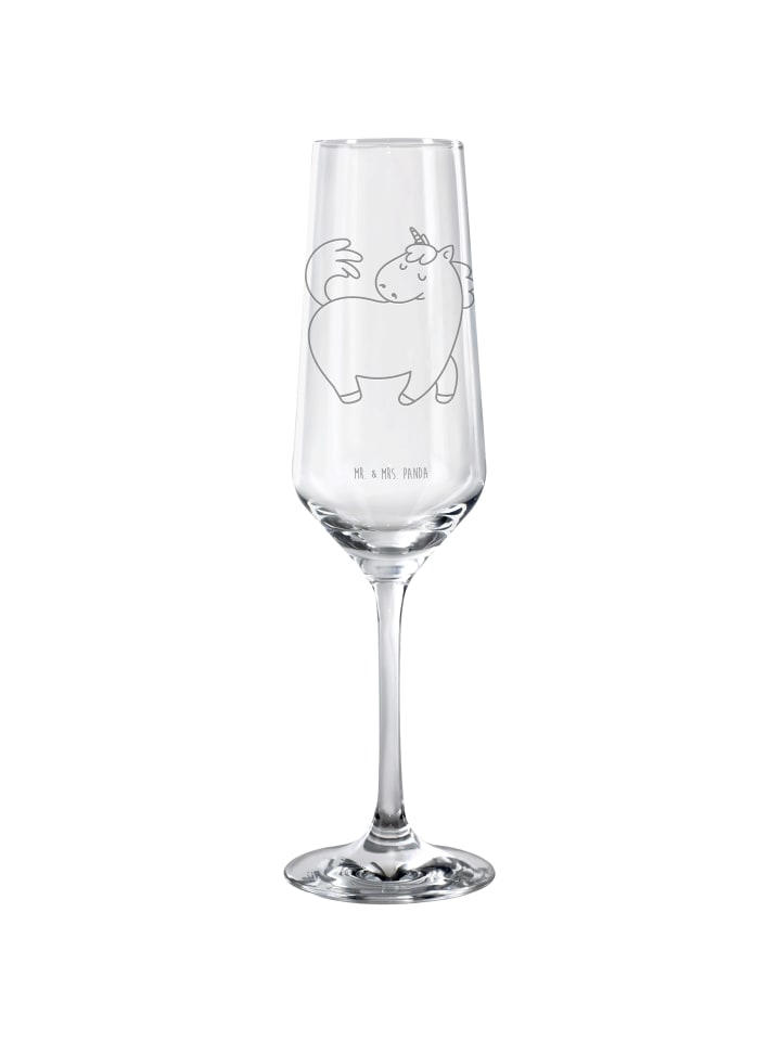 Champagnerglas Einhorn Stolzieren ohne Spruch in Transparent
