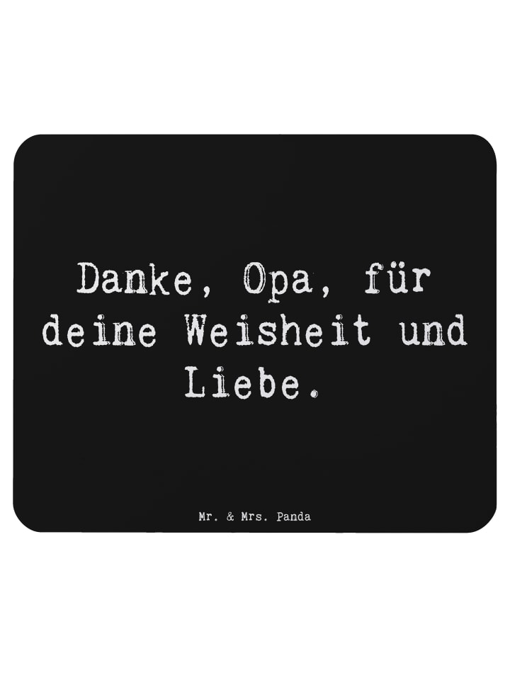 Mauspad Spruch Opa Weisheit und Liebe mit Spruch in Schwarz