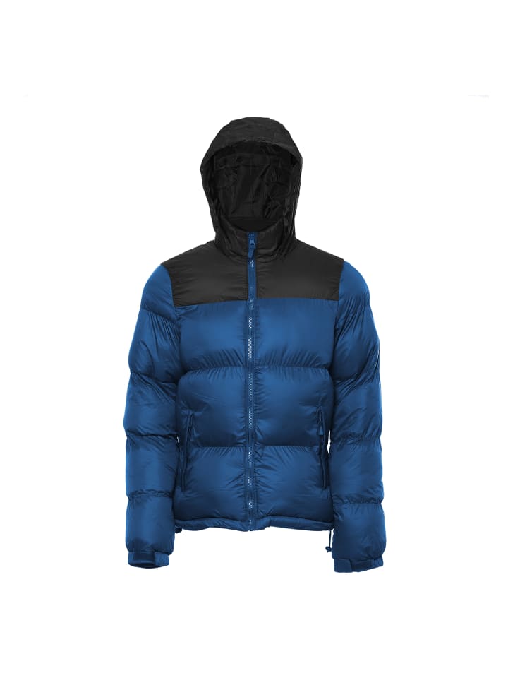 Herren Wattierte Steppjacke in Dunkelblaugrün Schwarz