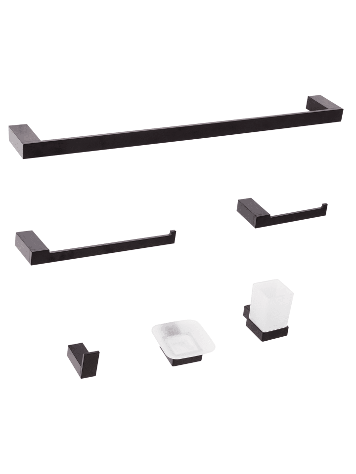 8-tlg Badaccessoires Set TUMACO in Schwarz