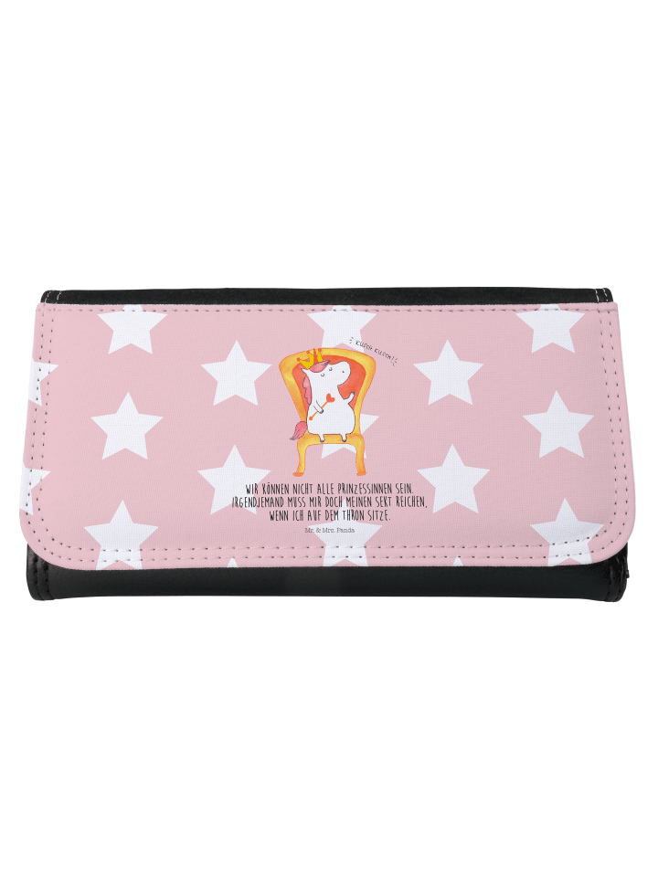 Wallet Einhorn König mit Spruch in Rot Pastell
