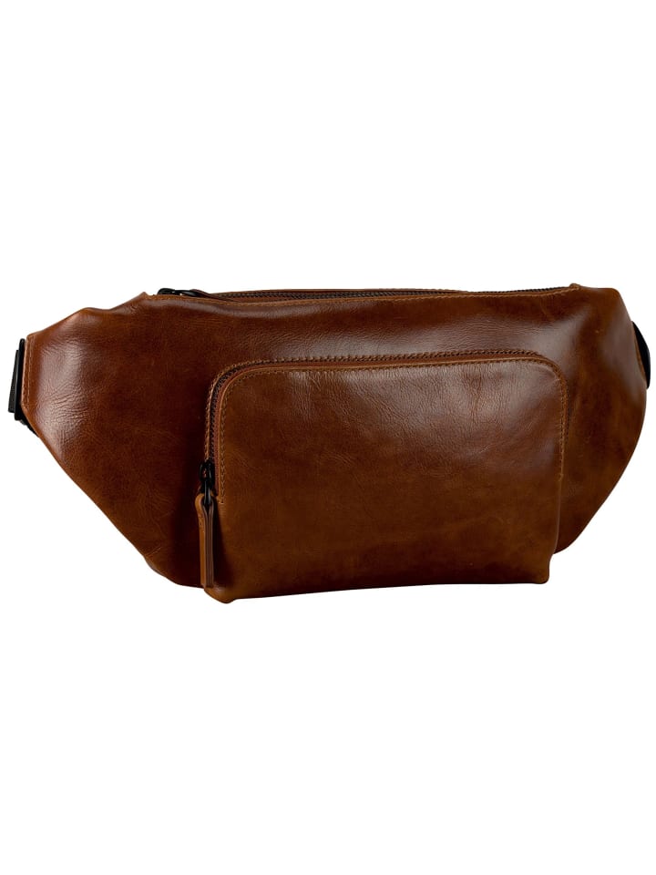Porto Gürteltasche Leder 28 cm braun