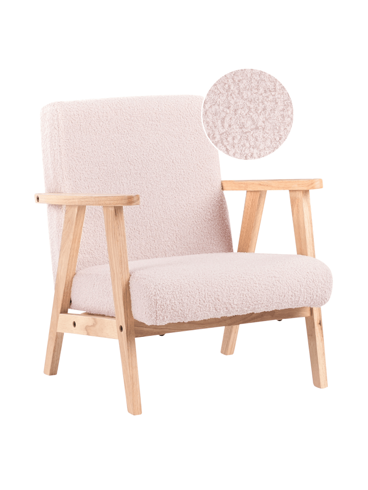 Kindersessel LINDE in Rosa/Braun - (W) 46 x (H) 58 x (L) 55 cm