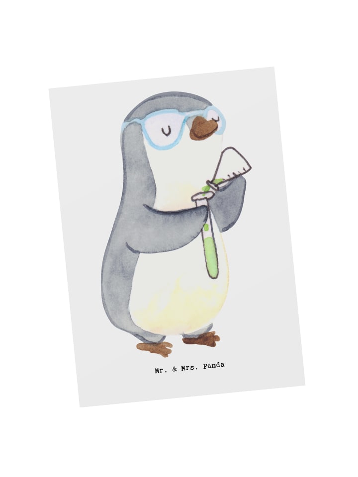 Postkarte Chemiker Herz ohne Spruch in Weiß
