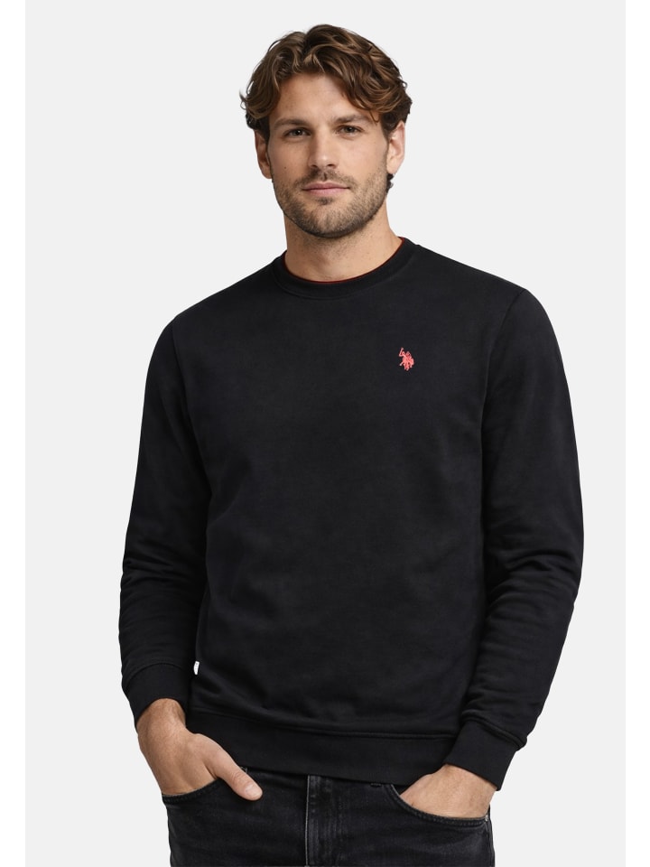 U.S. POLO ASSN. Herren Sweatshirt P042 in Schwarz