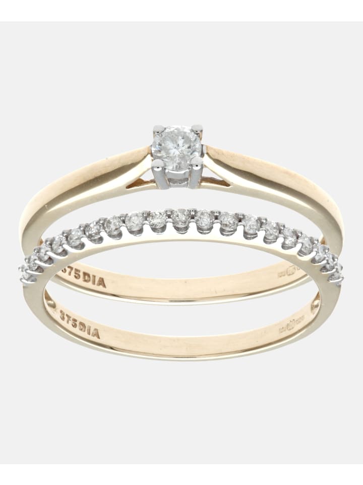 Ring aus 375 Gelbgold mit 0.25 Karat Diamant