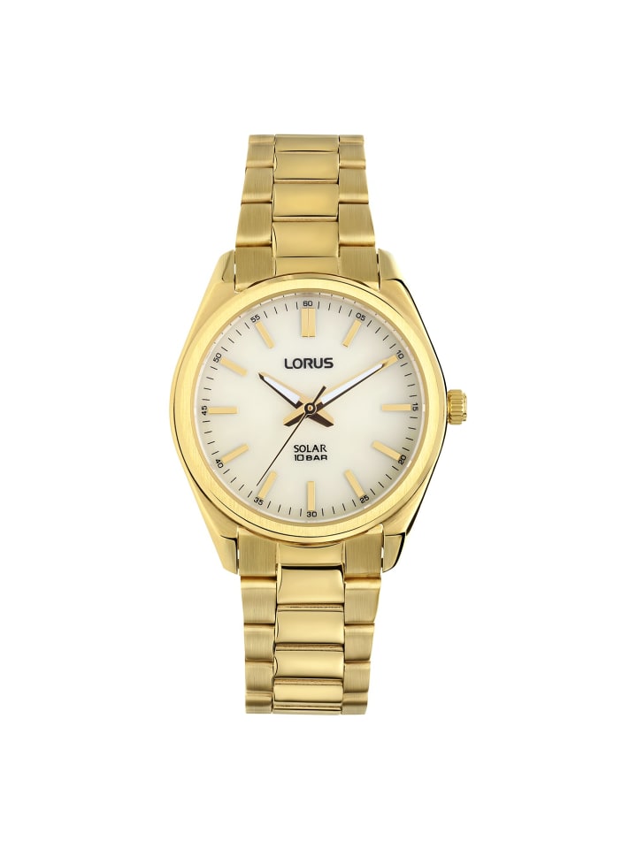 Stahl Solaruhr Lorus Gold