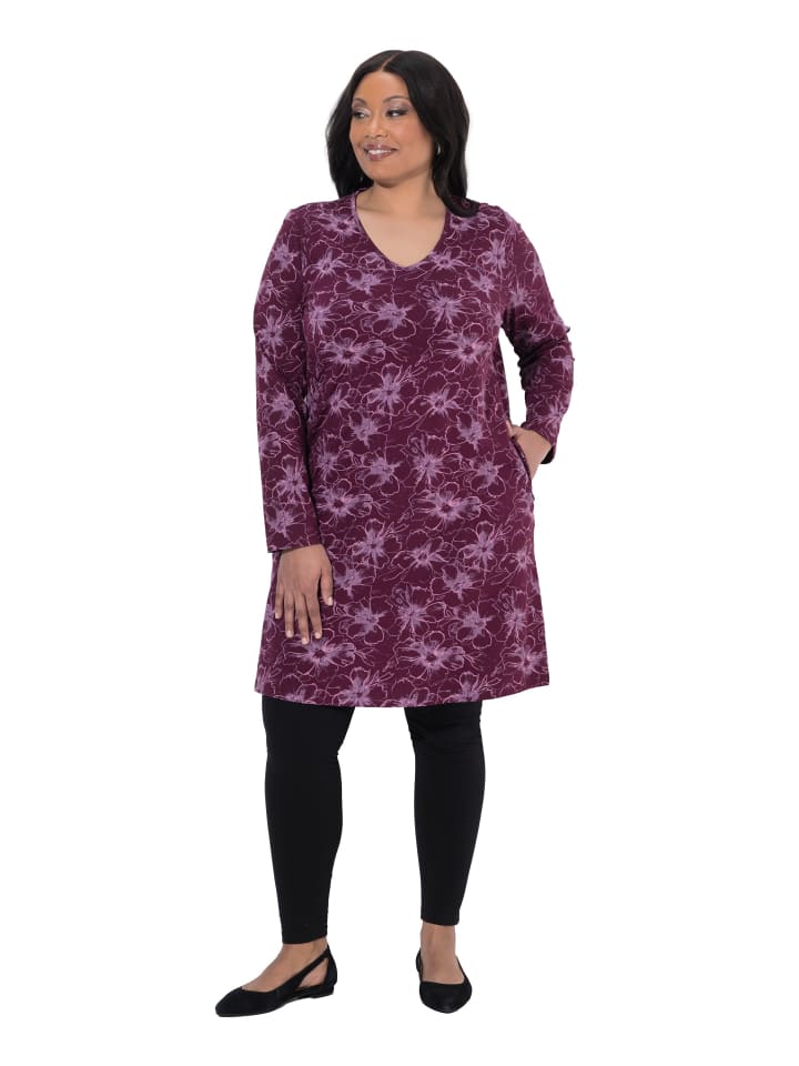 Longshirt in dunkel weinrot