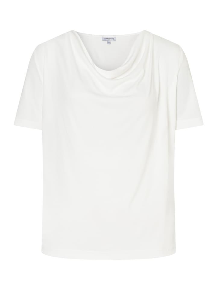 feminines Shirt mit Wasserfall-Ausschnitt in offwhite