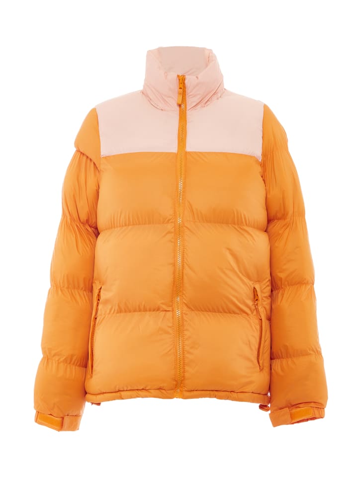 Damen Wattierte Steppjacke in Orange Pfirsich