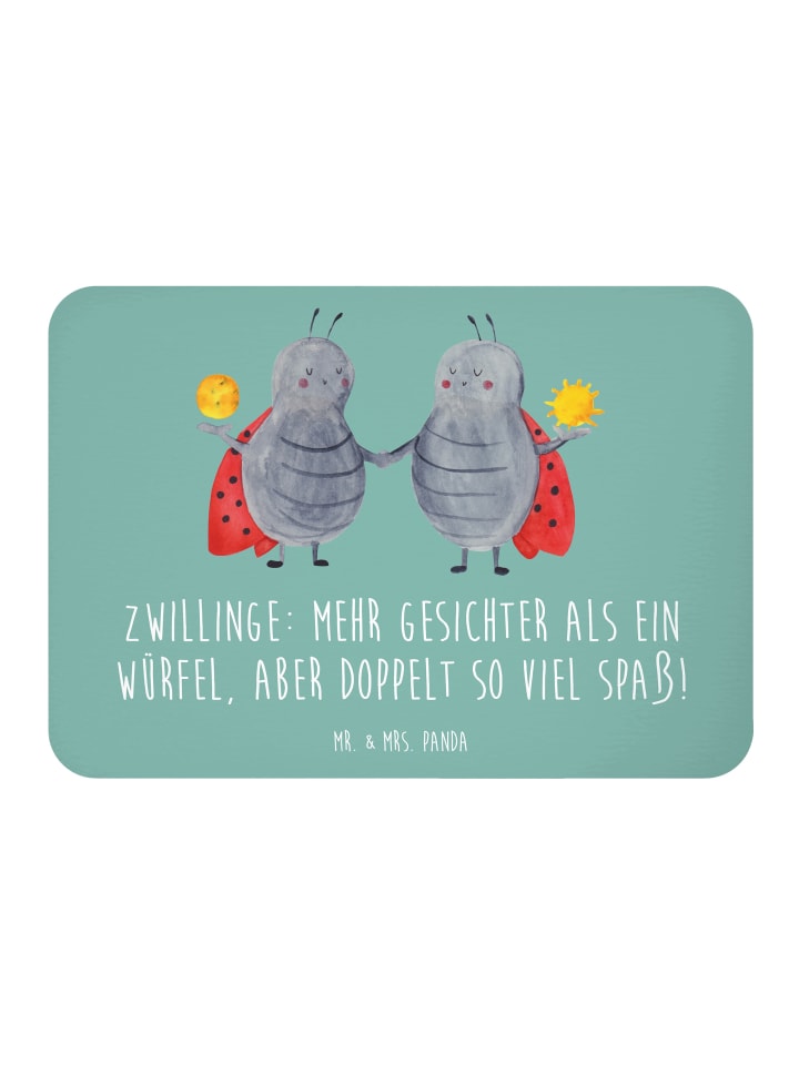 Kühlschrankmagnet Zwillinge Spaß mit Spruch in Meeresbrise