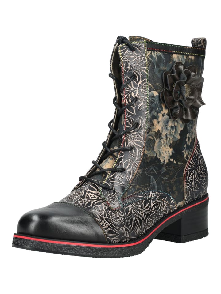 Stiefelette Schwarz Kombi